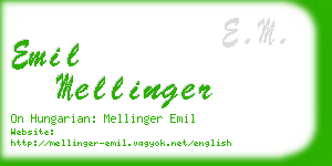 emil mellinger business card